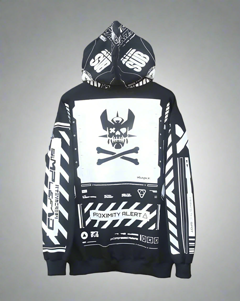 Hoodie zippé au style futuriste
