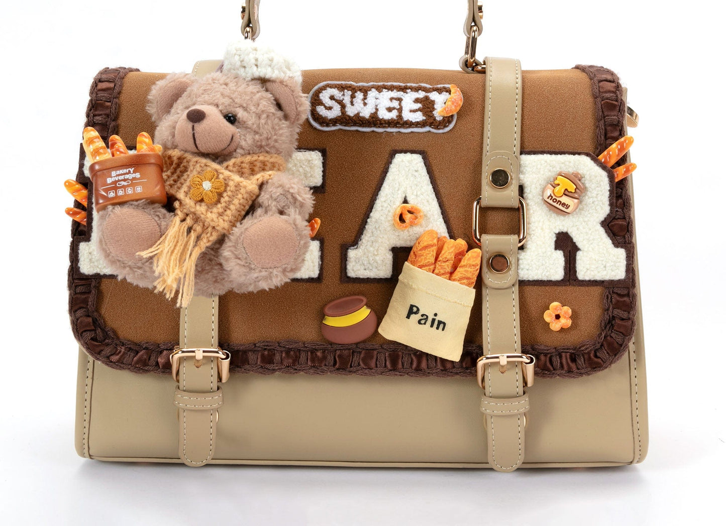 Sac à dos en peluche avec rabat