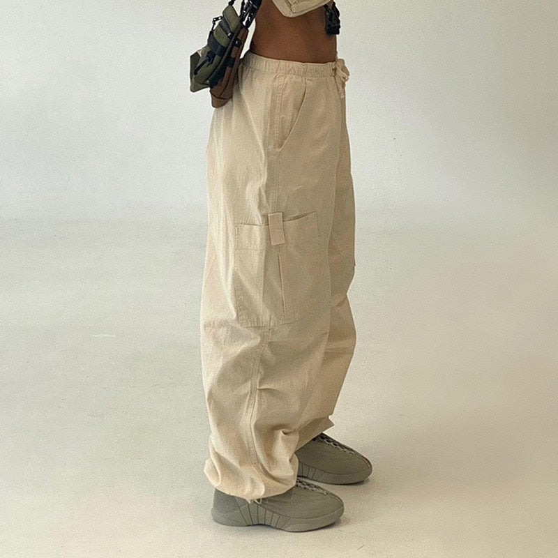 Pantalon Parachute Cargo Beige