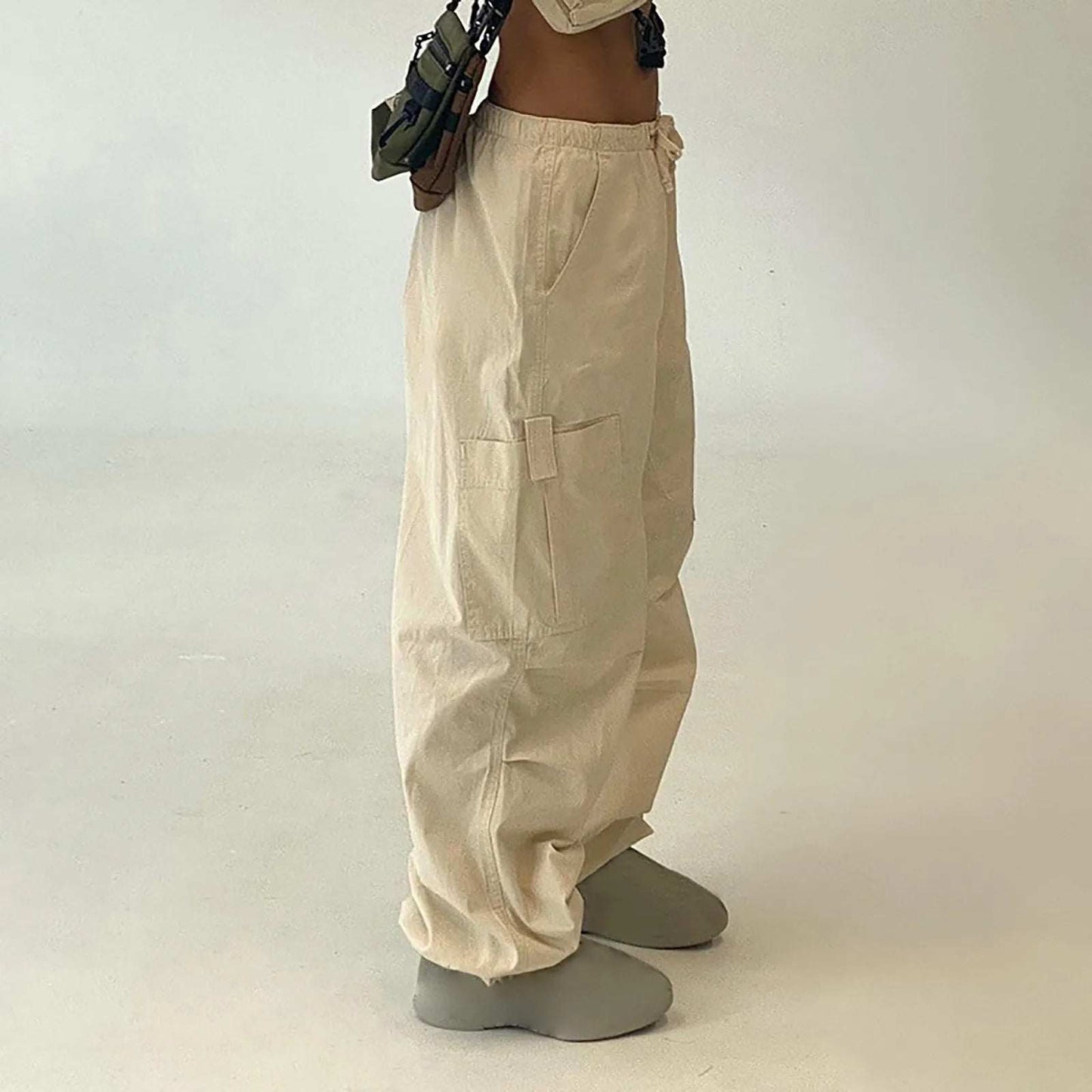 Pantalons parachute beiges