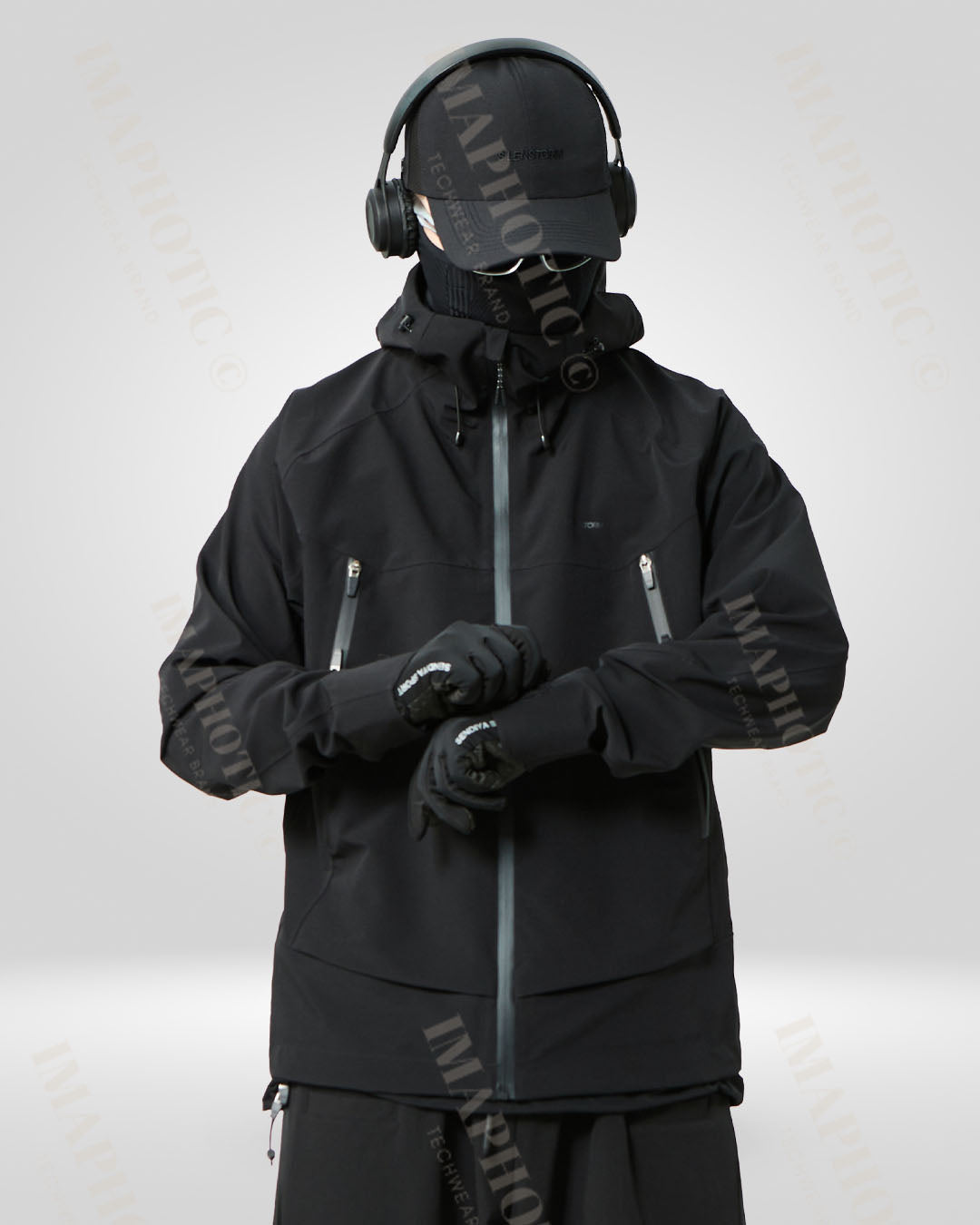 Veste coupe-vent noire élégante