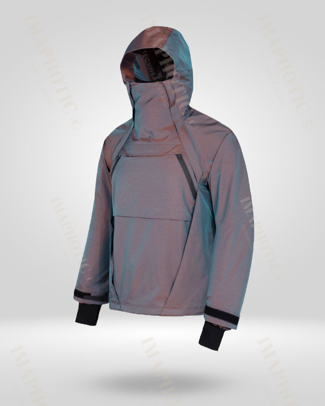 Veste coupe-vent à capuche transformable