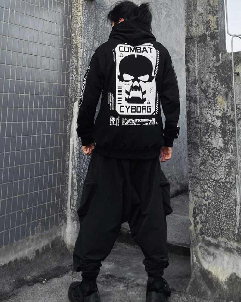 Hoodie Graphique Crâne High-Tech