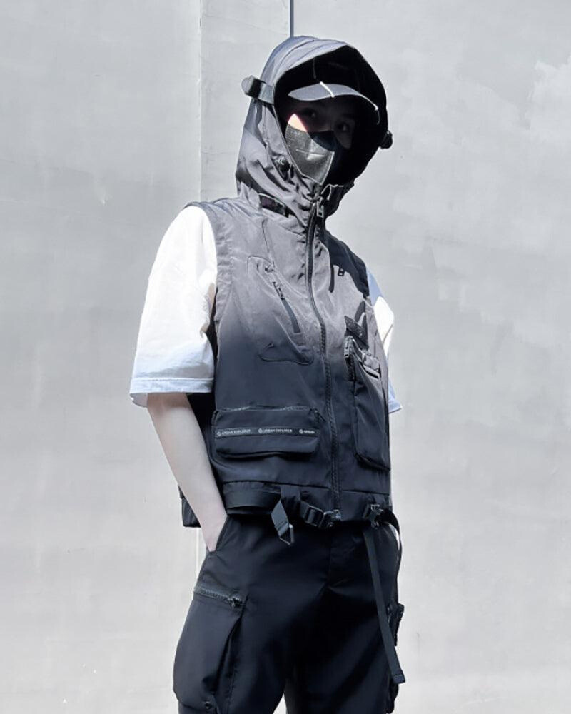 Gilet Cargo à Capuche Multi-Poches