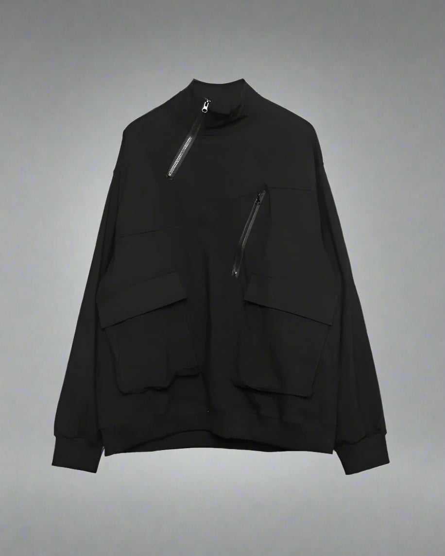 Hoodie zippé à col montant chic