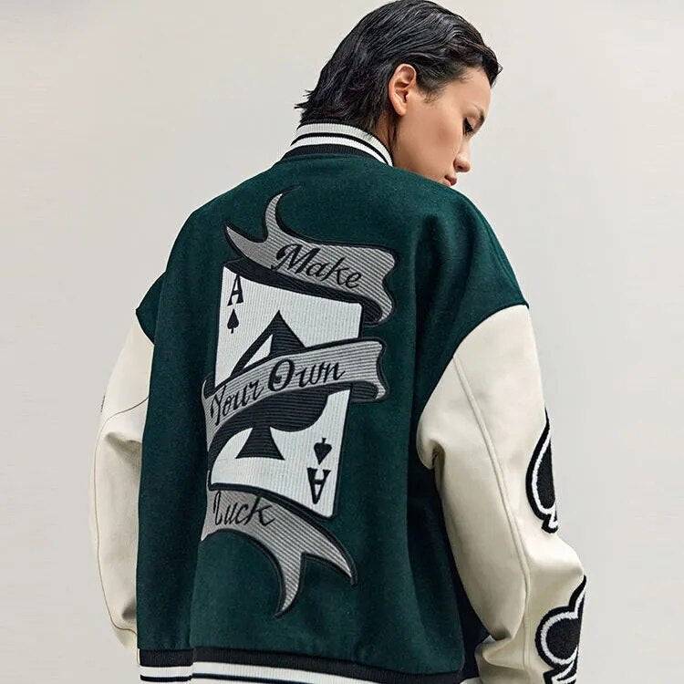 Veste varsity verte