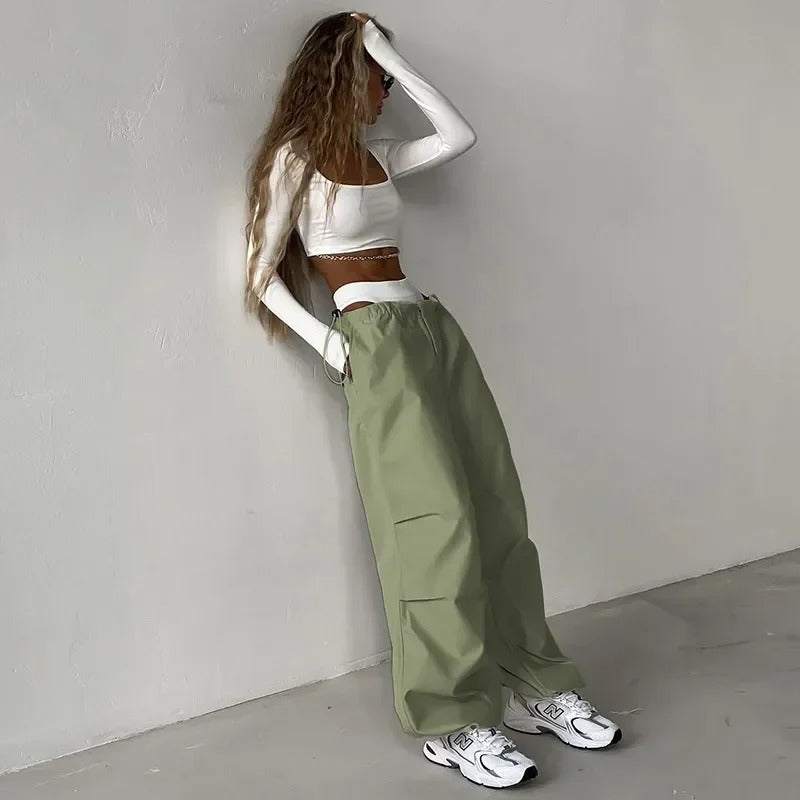 Pantalons Parachute Kaki