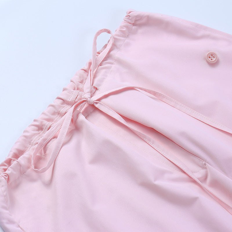 Pantalon cargo parachute rose