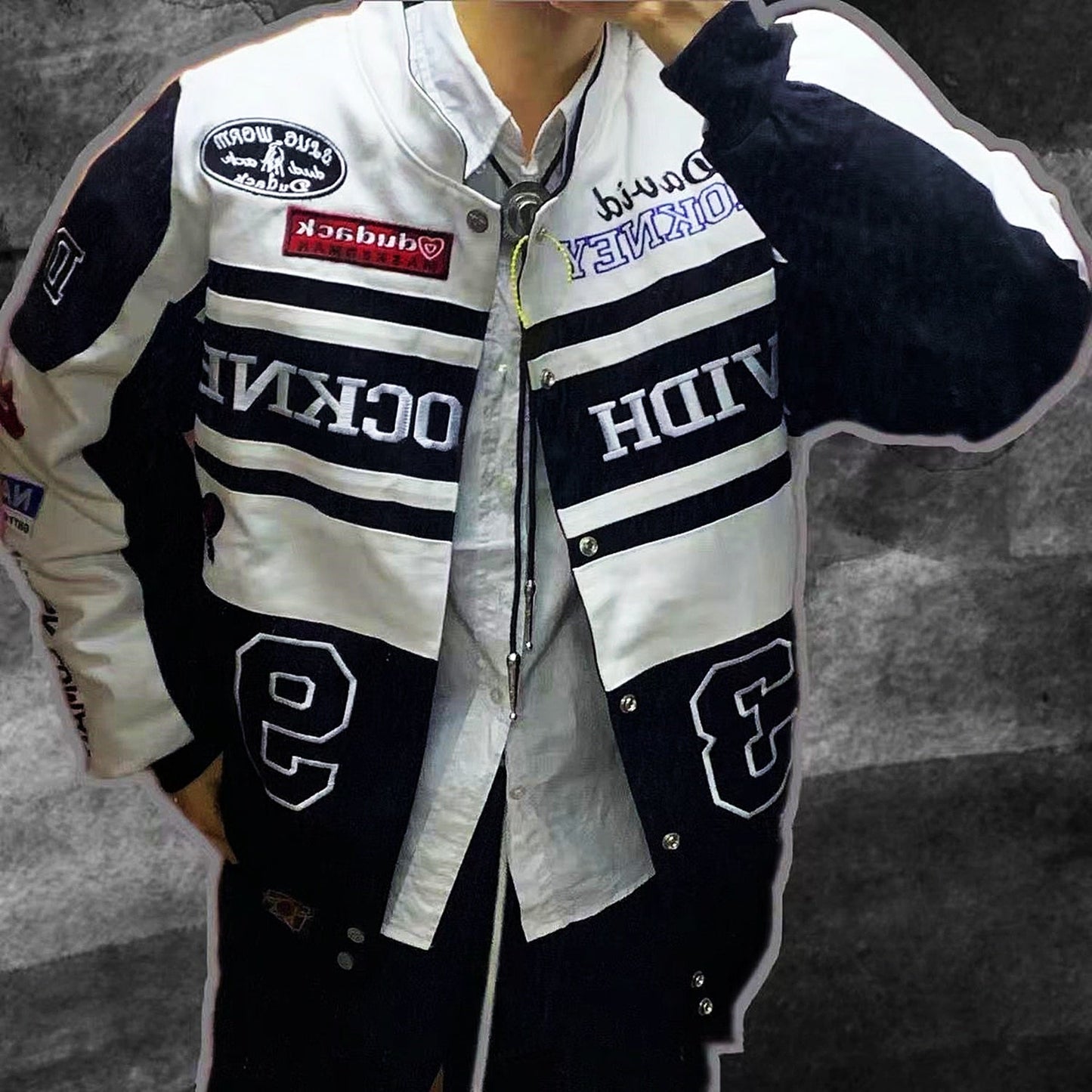 Veste en Cuir de Course