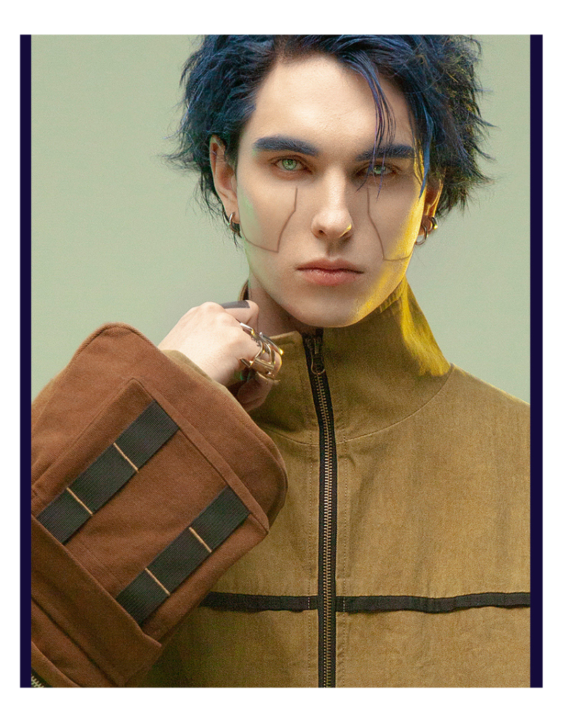 Veste Futuriste en Sable Asymétrique