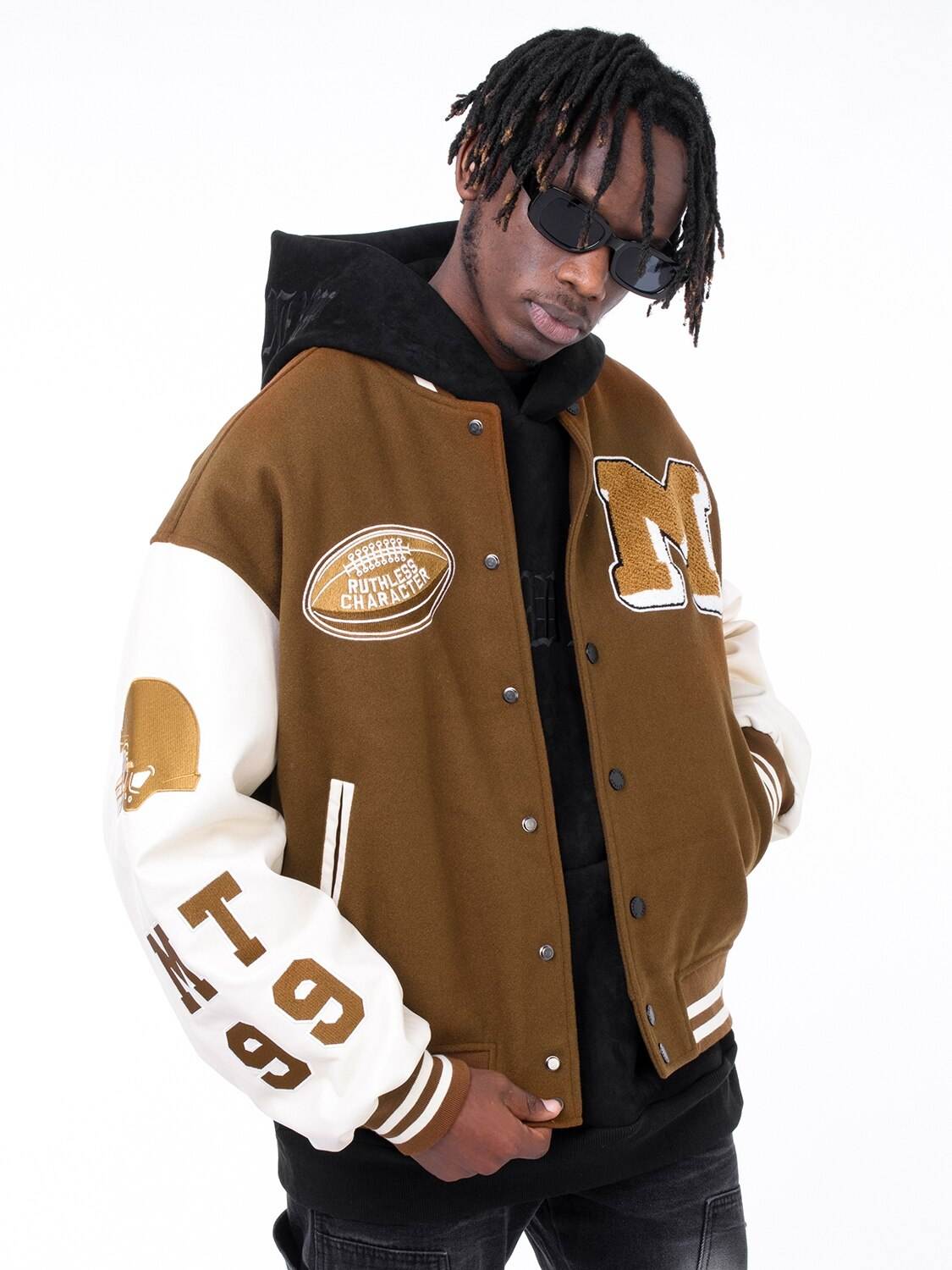 Veste varsity marron