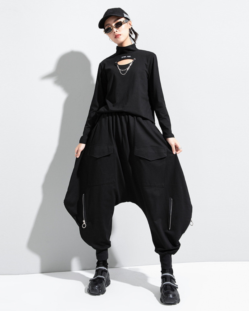 Pantalons Hakama à Jambe Large Stylés