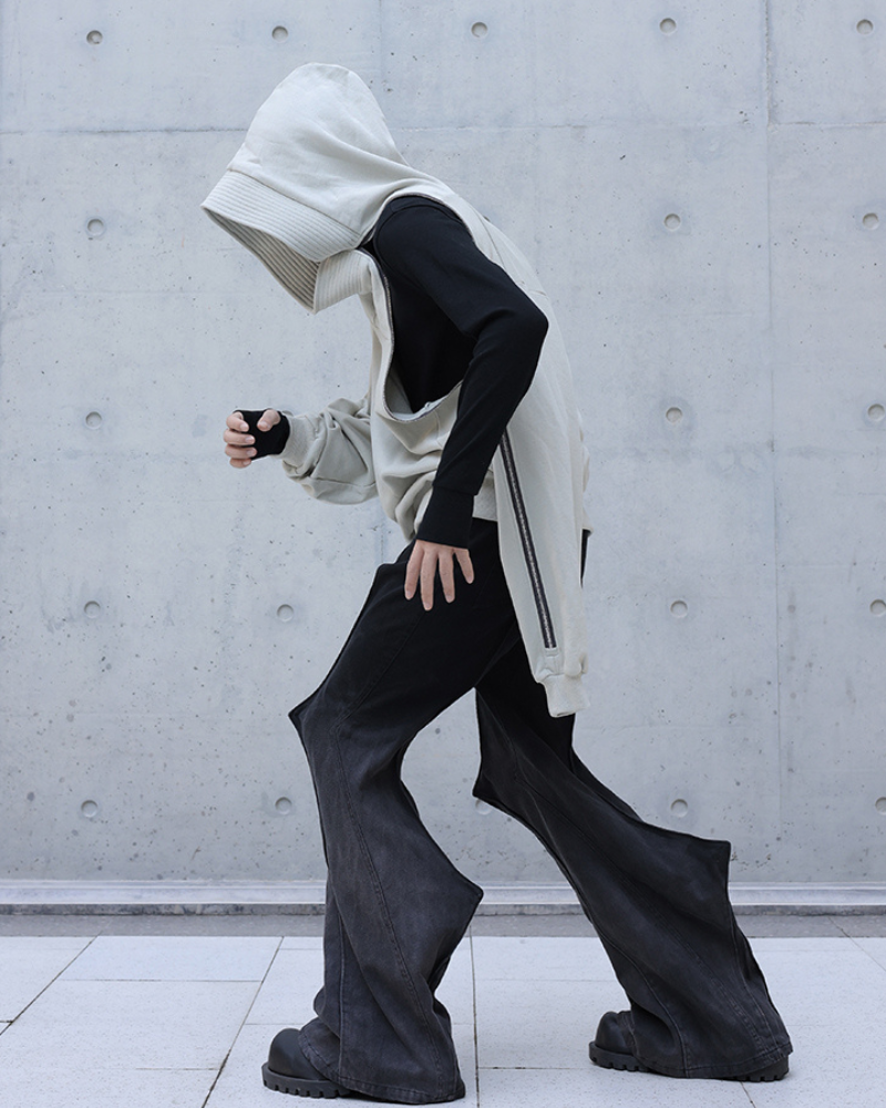 Haut de Sweat à Capuche Zippé Asymétrique