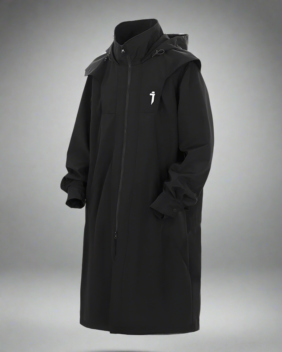 Manteau Long Chic à Double Zip