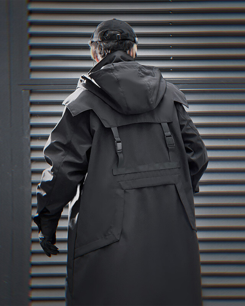 Manteau Long Chic à Double Zip