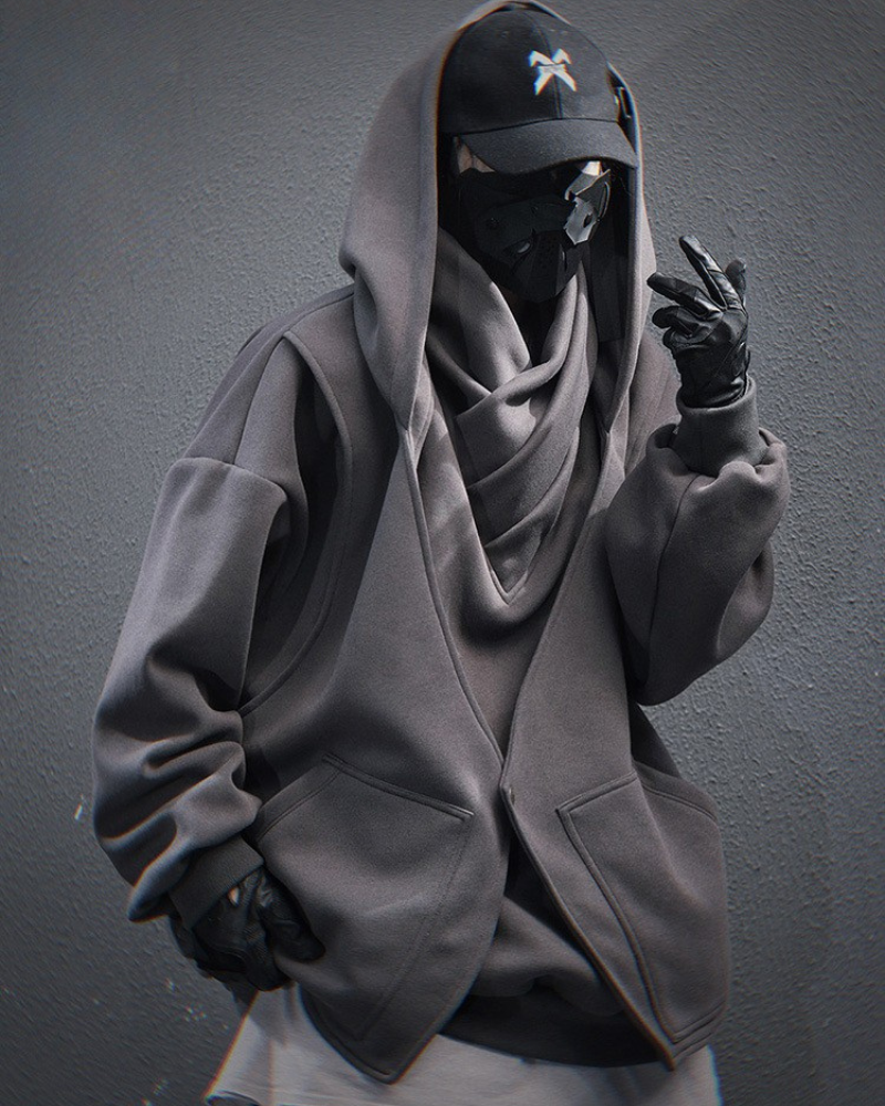 Hoodie à Col Roulé Superposé Chic