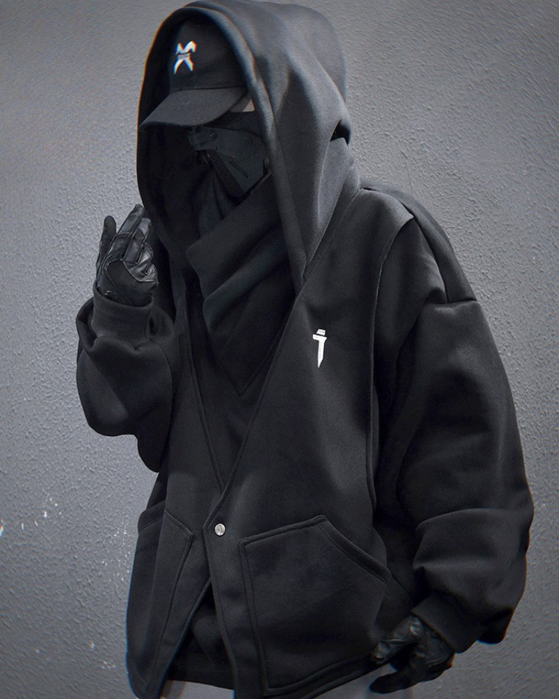 Hoodie à Col Roulé Superposé Chic