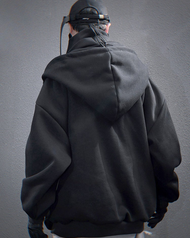 Hoodie à Col Roulé Superposé Chic