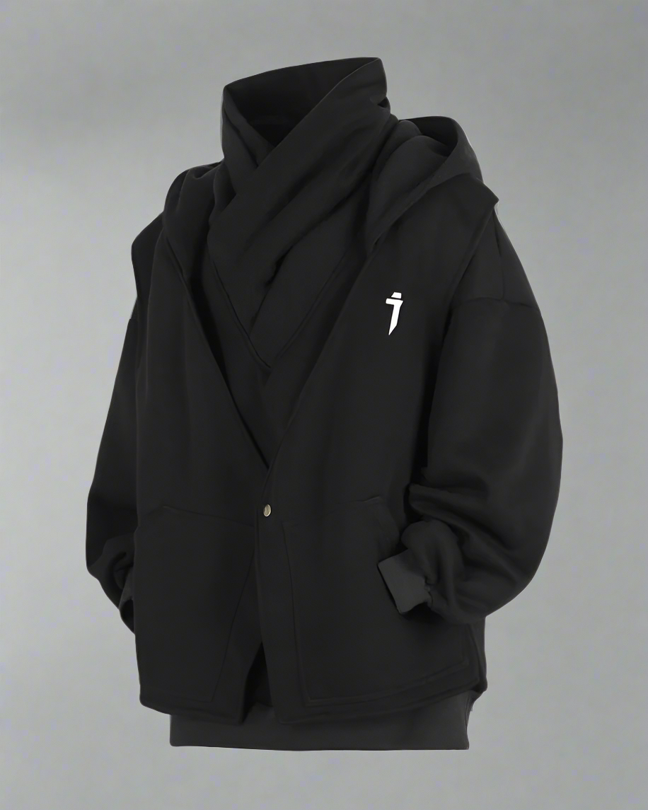 Hoodie à Col Roulé Superposé Chic