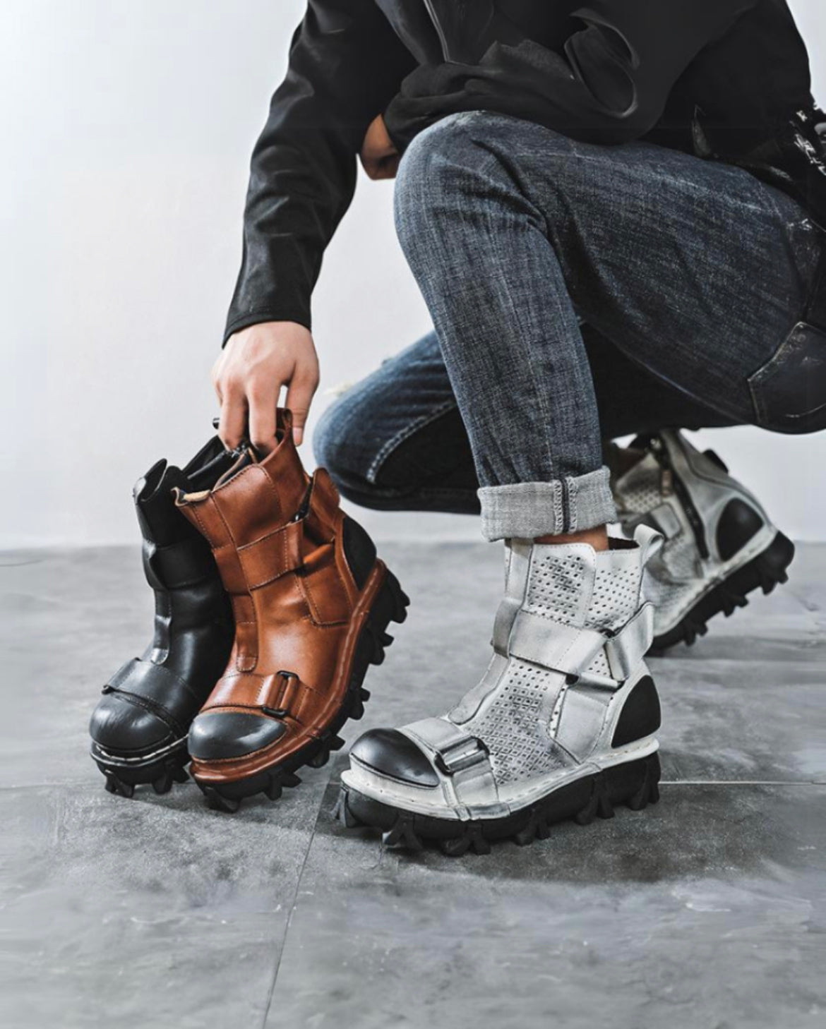 Bottes de Plateforme Rétro Unisexes Audacieuses