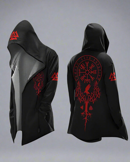 Veste Vintage à Capuche Inspirée par les Vikings