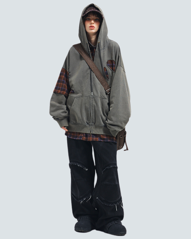 Ensemble de Sweat à Capuche Effiloché