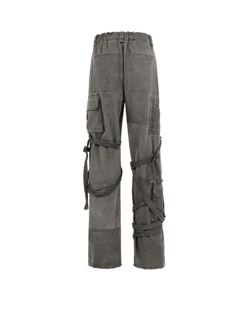 Pantalons Cargo Patchwork Stylés avec Bretelles
