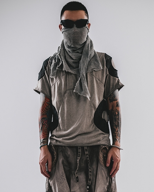 T-shirt en coton usé rétro