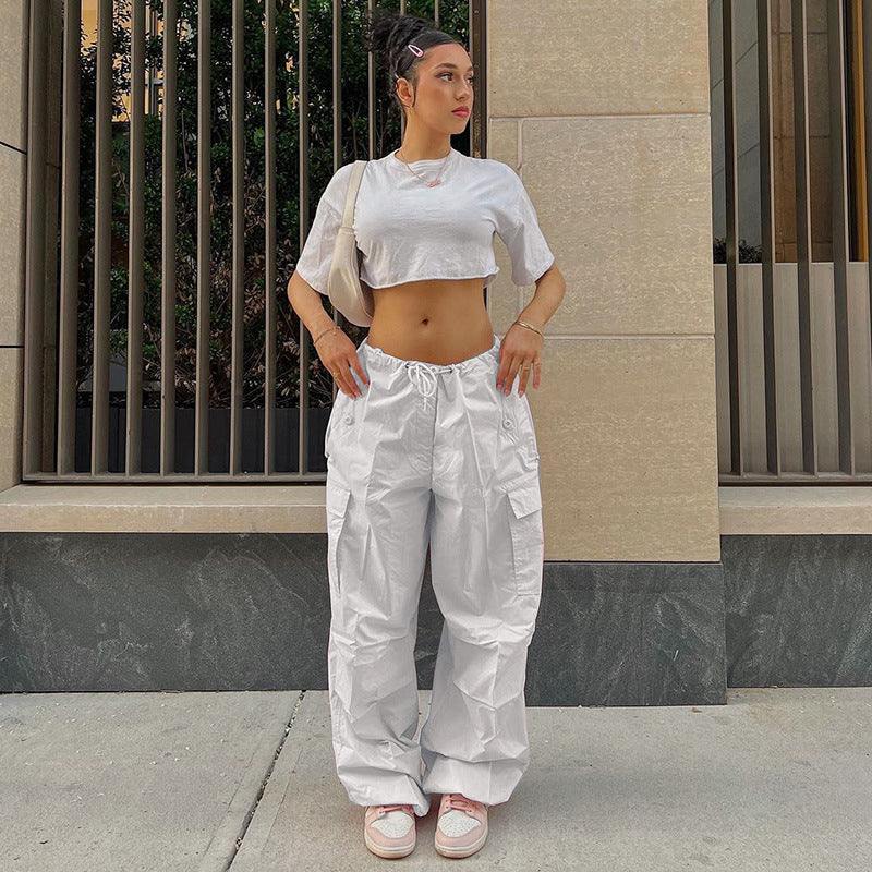 Pantalon Cargo Parachute Blanc