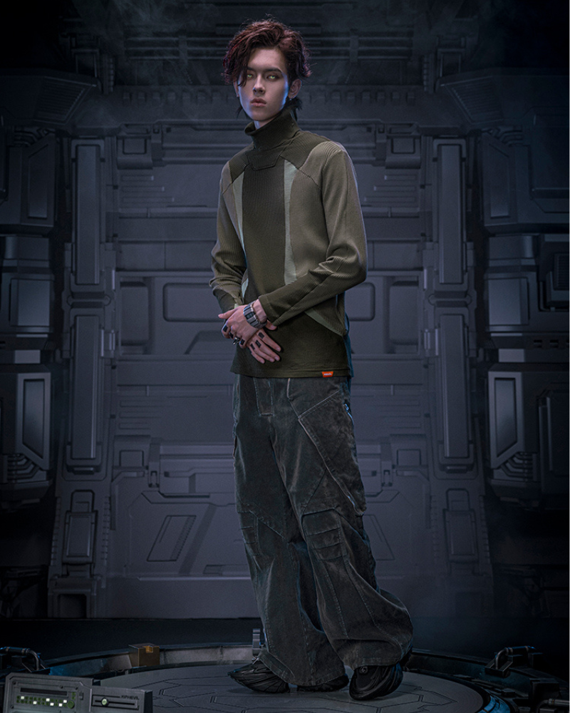 Pantalon en Denim Distress Velours
