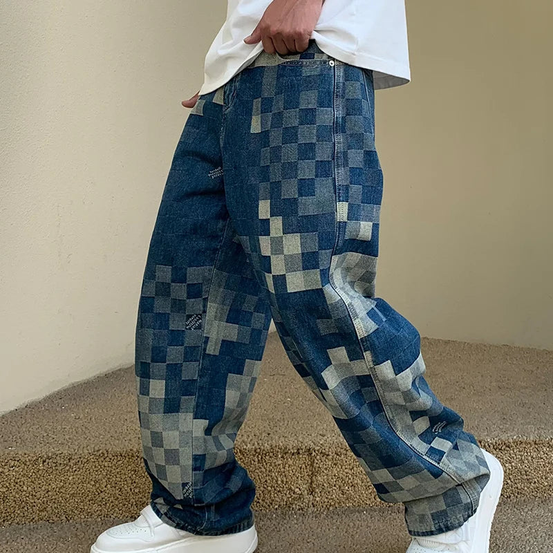Jean à Pixels Carreaux