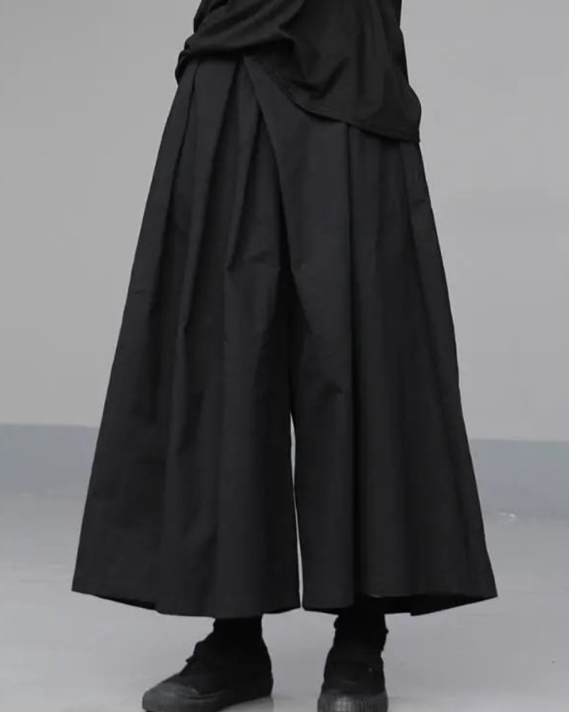 Pantalons Croisés à Jambes Larges Tendance