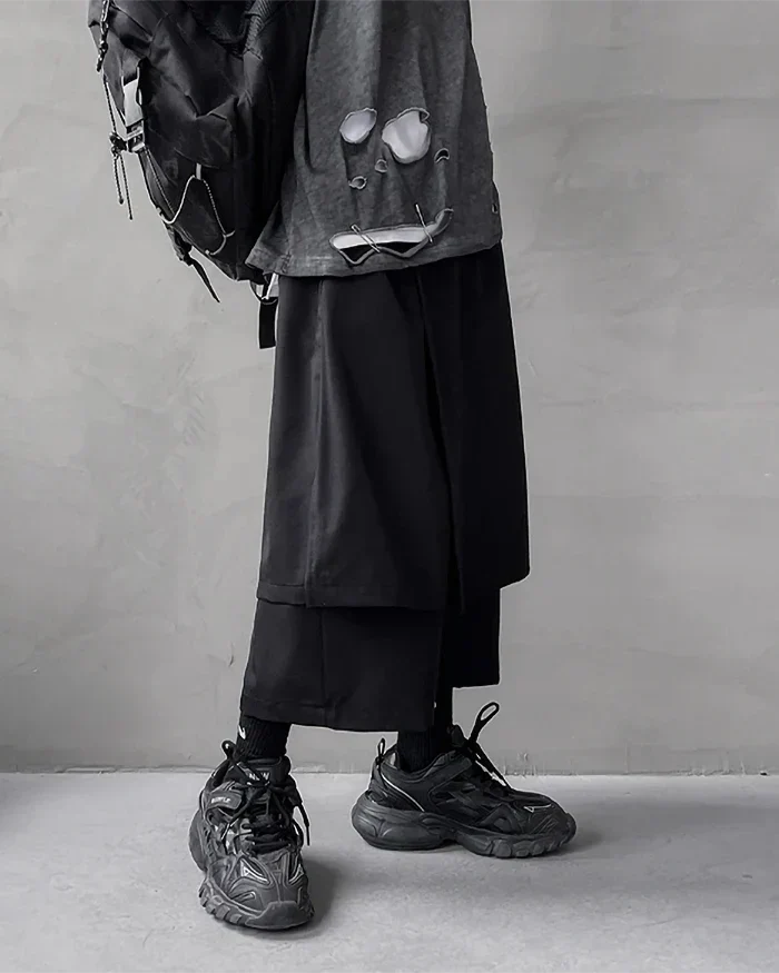 Pantalons Hakama Japonais Noirs Élégants