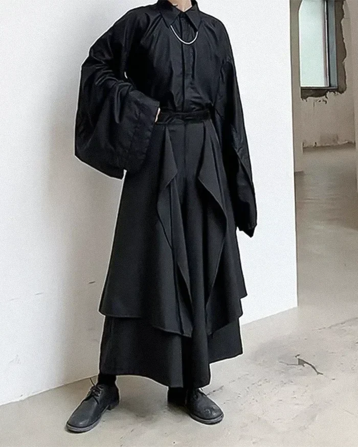 Pantalons Noirs Élégants Japonais