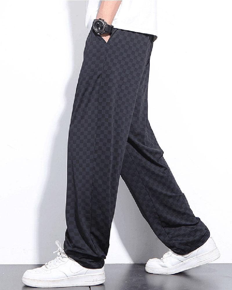 Pantalons de détente à motif damier Groovy
