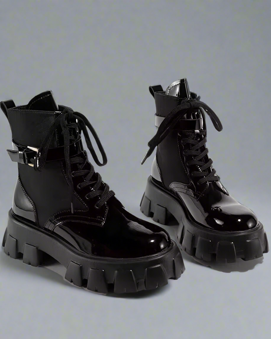 Bottes en Cuir Polyvalentes avec Poches - chaussures tendance - Bottes en Cuir Polyvalentes avec Poches pour Tous les Jours