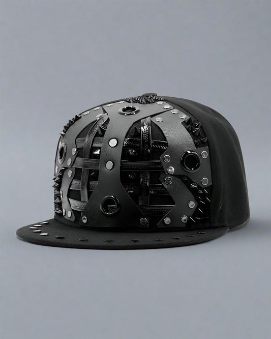 Casquette Chic à Clous - style streetwear - Casquette Chic à Clous avec Rivets et Sangle Confortable