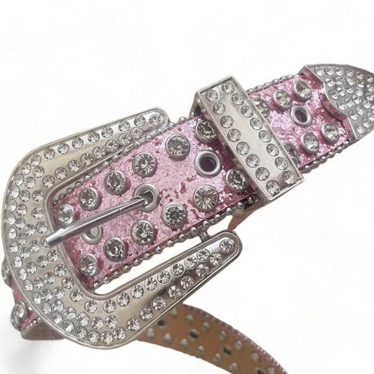 Ceinture en Strass Rose Pailletée - ceinture - Ceinture en Strass Rose pour un Look Tendance