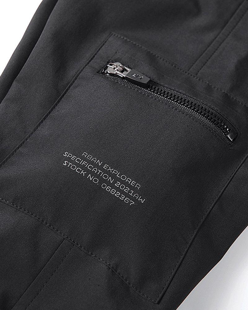Pantalon Cargo Chic Noir avec Poche Zippée