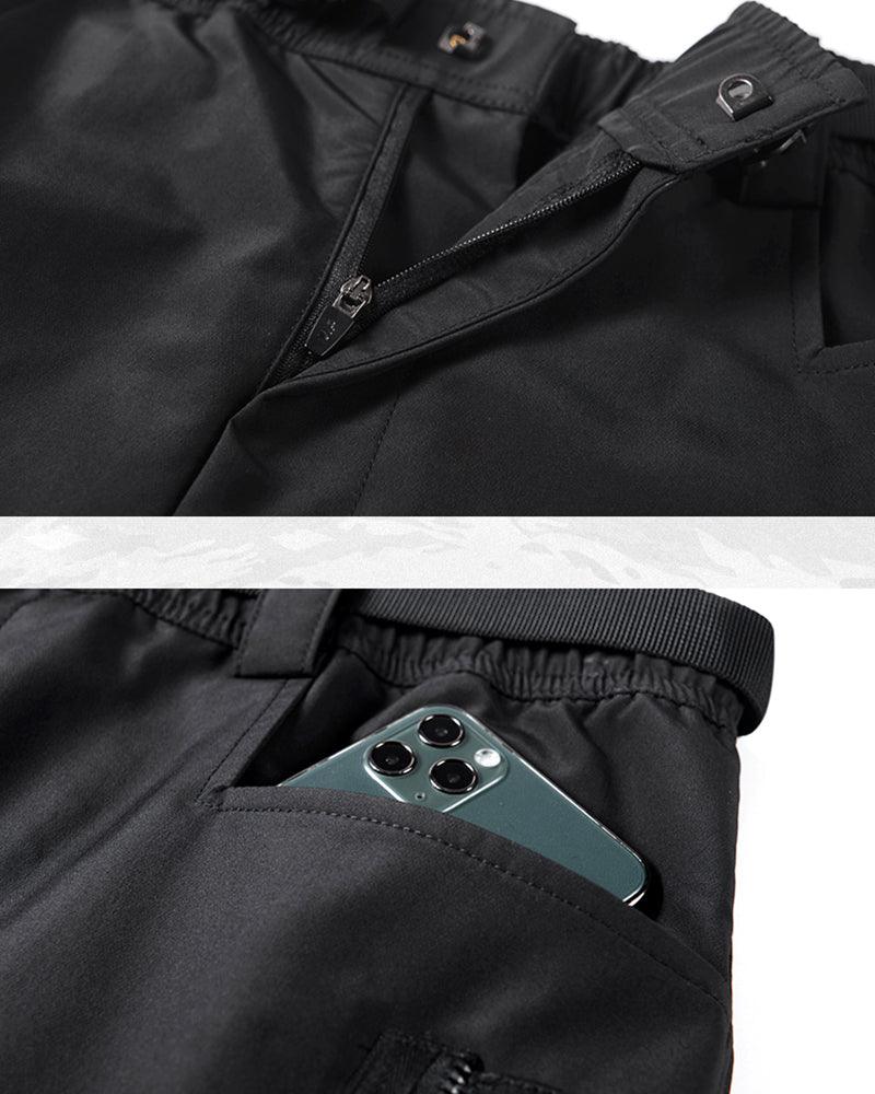 Pantalon Cargo Chic Noir avec Poche Zippée