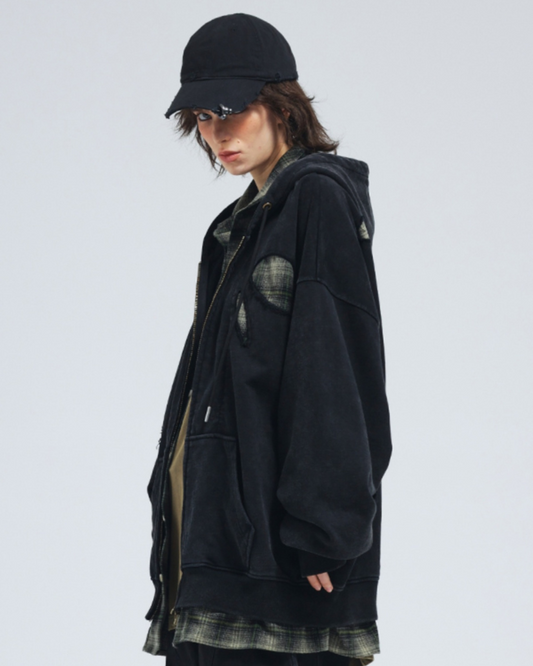 Ensemble de Sweat à Capuche Effiloché - vêtement inspiré du techwear - Ensemble de Sweat à Capuche Effiloché au Style Techwear