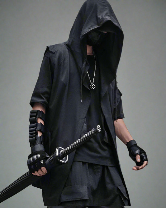 Gilet Tactique Assassin de l'Ombre - gilet tactique - Gilet Tactique Noir pour un Style Futuriste et Pratique