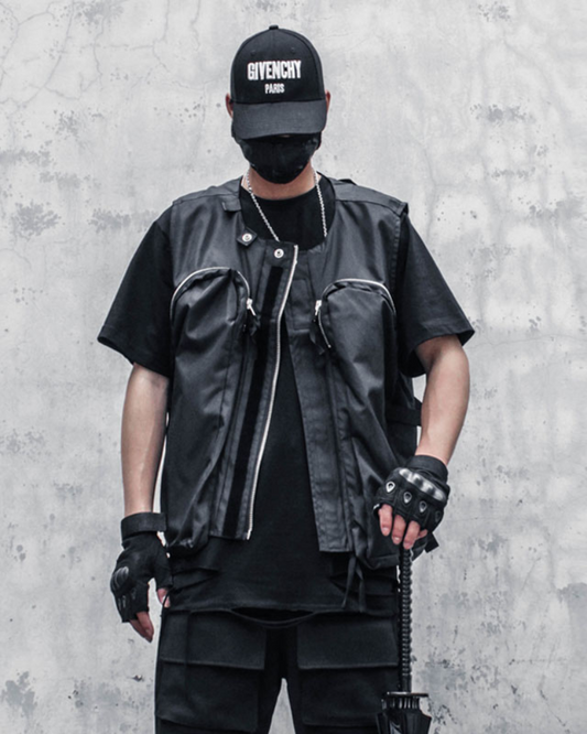 Gilet Zip-Up City Chic - gilet urbain - Gilet Zip-Up City Chic en noir, confortable et durable