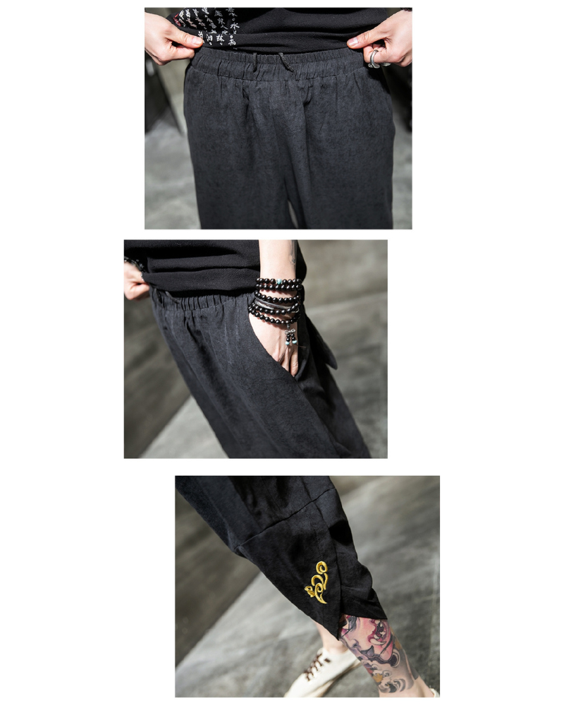 Hakama Japonais Chic Cropped - vêtements élégants - Hakama Japonais Chic Cropped pour un Style Unique