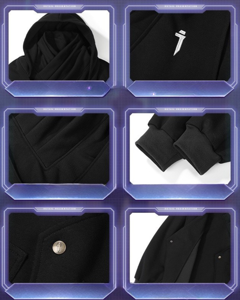 Hoodie à Col Roulé Superposé Chic - hoodie - Hoodie à Col Roulé Chic pour un Style Urbain Épuré