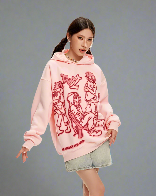 Hoodie Style Cartoon Coloré - vêtements d'extérieur tendance - Hoodie Coloré au Style Cartoon Confortable