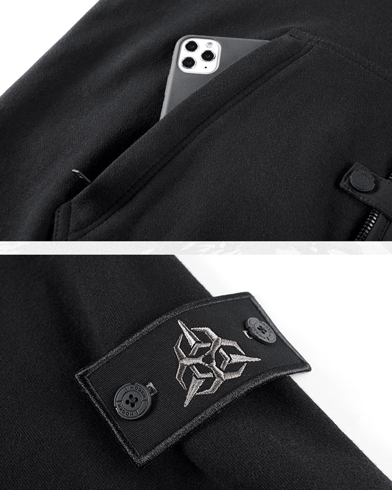 Hoodie Tactique Superposé Prêt pour la Ville - mode confort - Hoodie Tactique Noir pour une Vie Urbaine Stylée