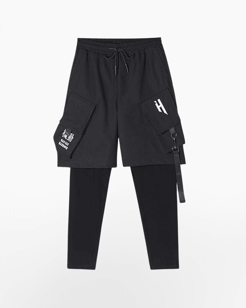 Pantalons Cargo Tech Noirs Chic
