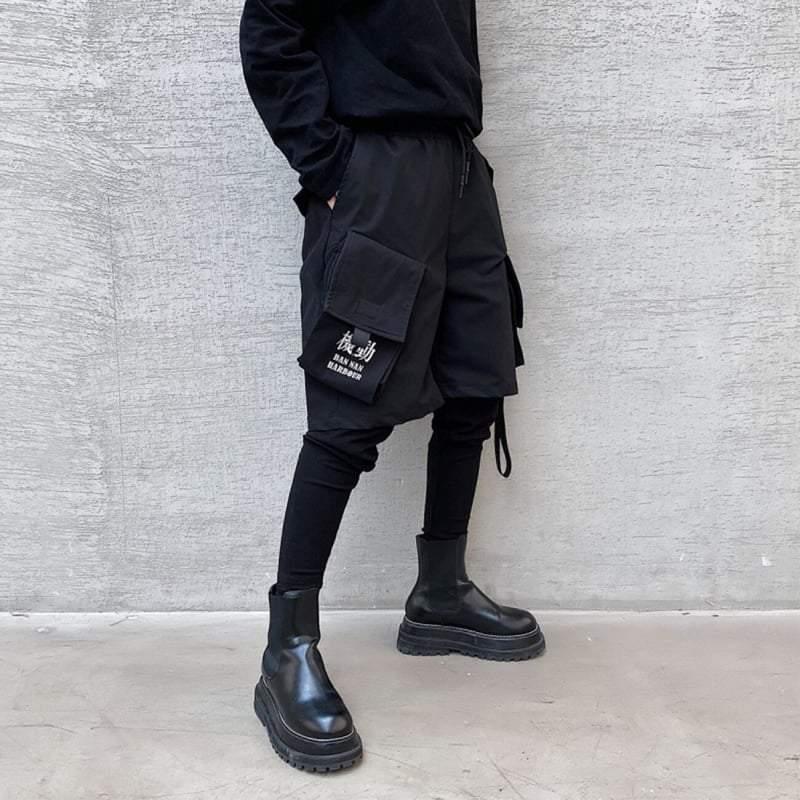 Pantalons Cargo Tech Noirs Chic