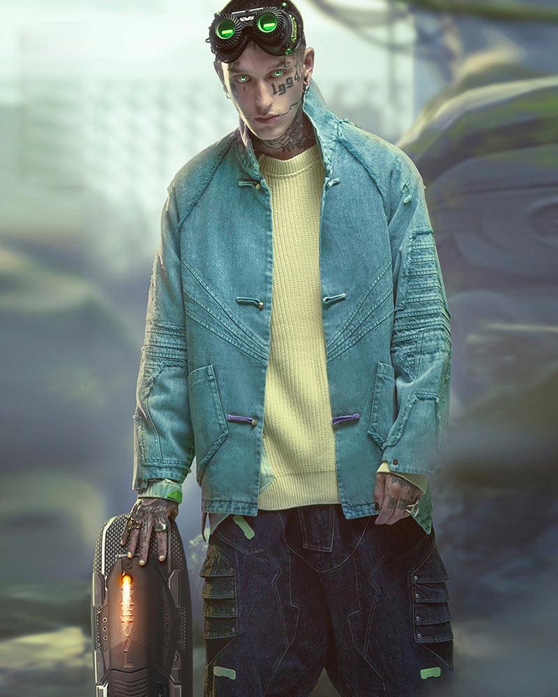 Veste en Jean Cyberpunk Audacieuse